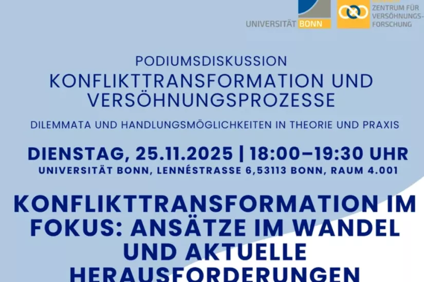 Podiumsdiskussion in Bonn: Konflikttransformation und Versoehnungsprozesse
