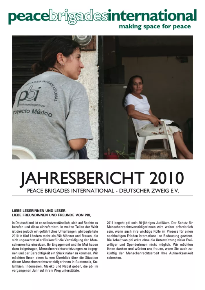 Jahresbericht pbi Deutschland 2010