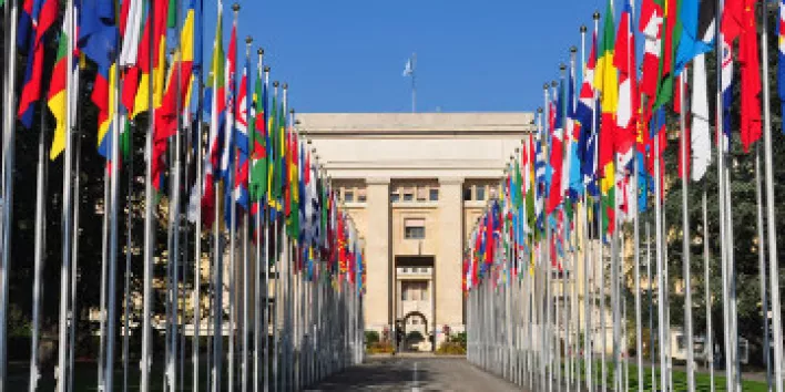 Das Palais des Nations in Genf