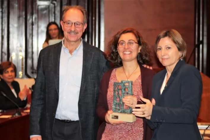 Preisverleihung ´Premio Constructores de Paz`_Carme Forcadell, Montserrat García und Xavier Masllorens