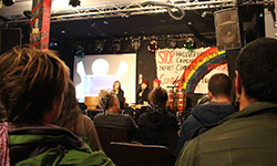 Veranstaltung mit der LGBTIQ-Aktivistin Frenessys Sahory Reyes der Organisation Arcoiris